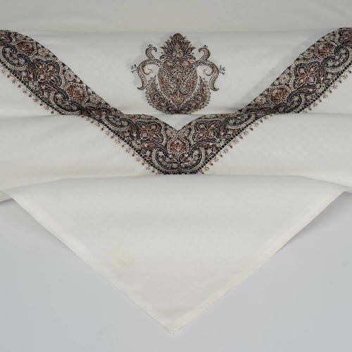 غترة الفارس – طويق | كشميري أبيض بتطريز تراثي فاخر