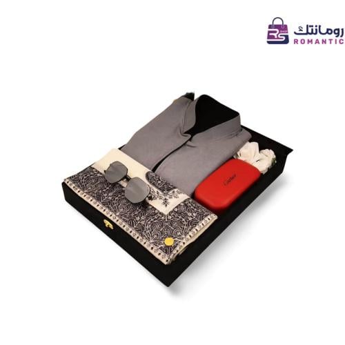 طقم الإهداء الرجالي الفاخر – سديري رمادي × أسود دب...