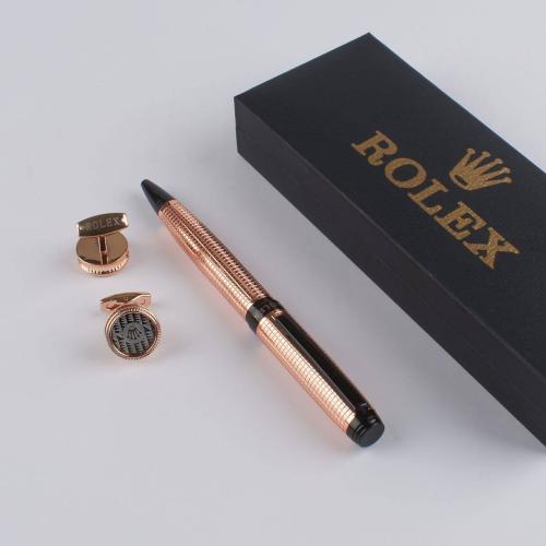 طقم رولكس فاخر روز جولد – قلم راقٍ مع كبكات أنيقة