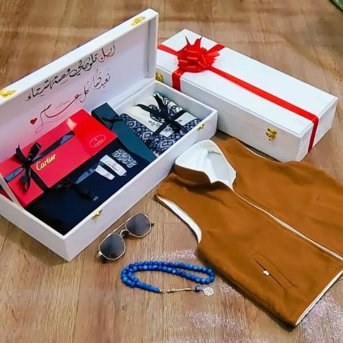 بوكس هدية رجالي كارتير شتوي (بني كاراميل) | قماش 3...