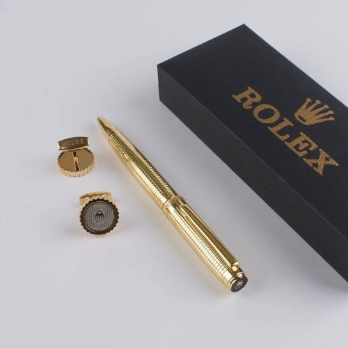 طقم رولكس فاخر ذهبي – قلم راقٍ مع كبكات متناسقة