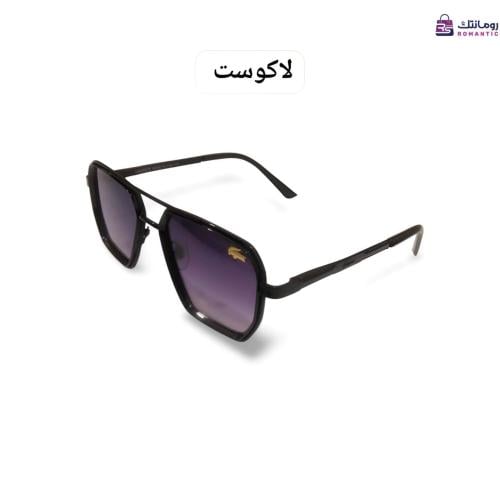 نظارات شمسية لاكوست سوداء بعدسات رمادي بنفسجي متدر...