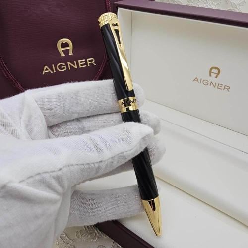 قلم AIGNER فاخر أسود بلمسات ذهبية