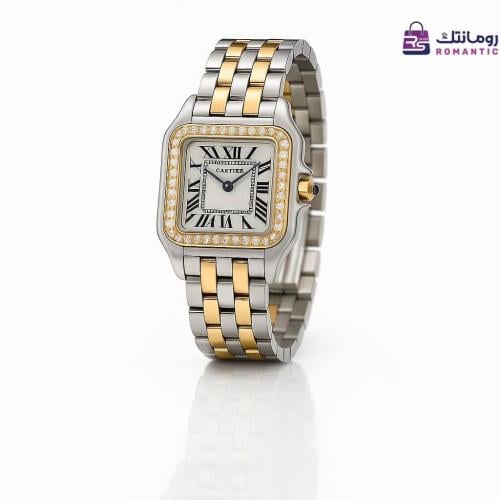 ساعة كارتير Cartier بانثر نسائية – فضي × ذهبي بترص...