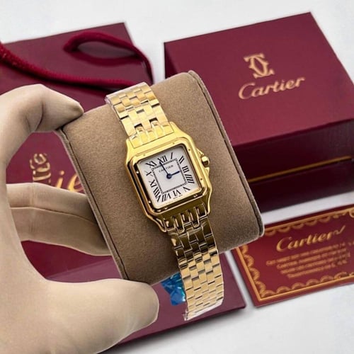 ساعة كارتير Cartier بانثر نسائية – ذهبي لامع Gold...