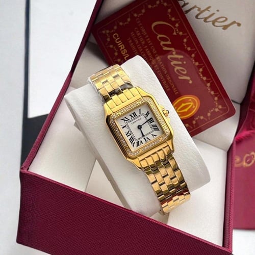 ساعة كارتير Cartier بانثر نسائية – ذهبي لامع Gold...