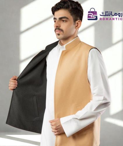 سديري رجالي دبل فيس جملي × رمادي غامق – جوخ شتوي ف...