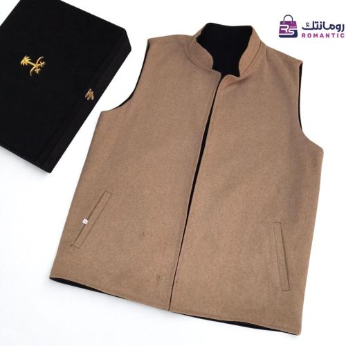 سديري رجالي دبل فيس بيج غامق × أسود – جوخ شتوي فاخ...