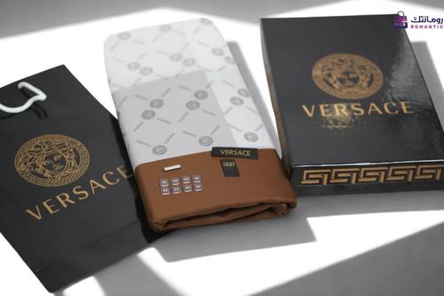 قماش فيرزاتشي فاخر بني | خامة راقية للثوب الرجالي