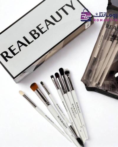 طقم فرش مكياج بديل ماربل 7 فرش مع حقيبة – Real Bea...