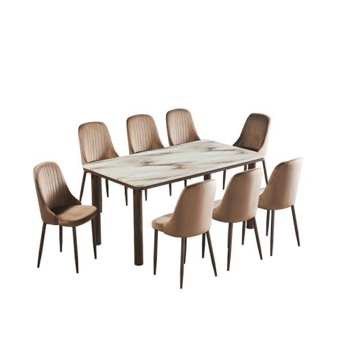 طاولة طعام مستطيلة رخام 8كراسي رقمM -018