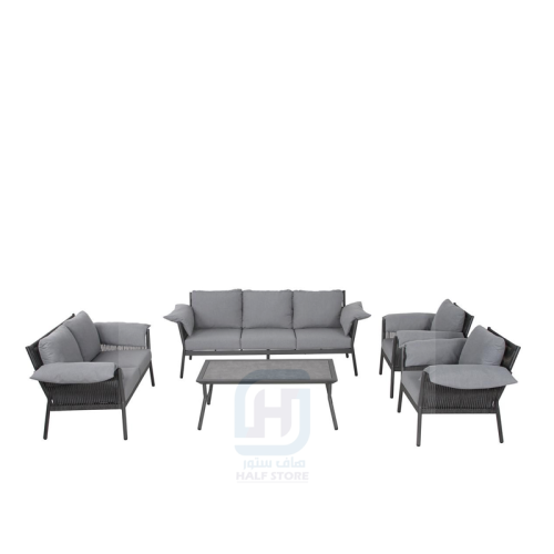 طقم جلسة خارجية رمادي 7اشخاص 5قطع رقم JN-1001
