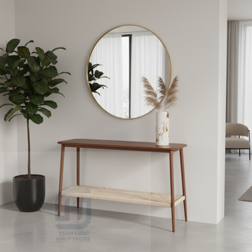 مدخل (كونسول) خشب بني هيكل حديد سم رقم X-6