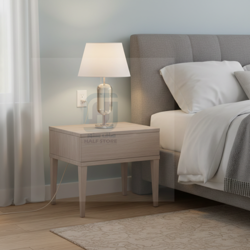 أباجورة طاولة كريستال شفاف قاعدة كريستال عمود حديد...