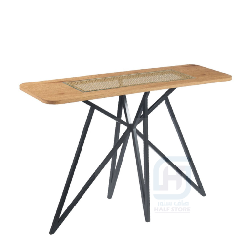 مدخل (كونسول) خشب بيج هيكل حديد رقم BS-19