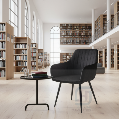 كرسي مفرد قماش مخمل اسود رقم CH-84