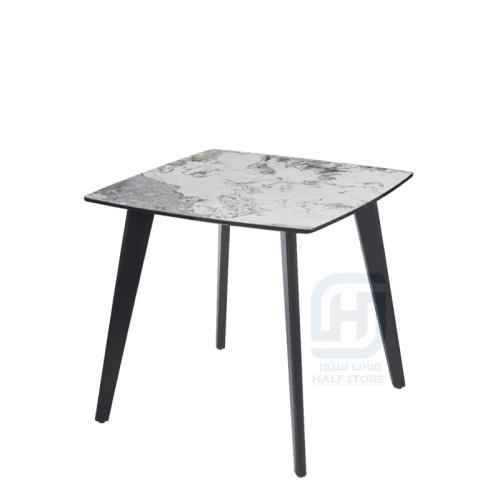 طاولة ضيافة مربعة سيراميك بهيكل حديد اسود رقم DT-2...