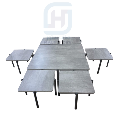 طقم طاولات أرضية خشب مربع 7قطع رقم CHW50022