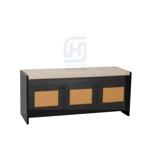 اريكة خشب 3ادراج سطح قماش بيج رقم Y129-1