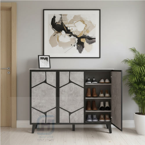 دولاب (جزامة) أحذية خشب رمادي 3ابواب 4رفوف رقم 251...