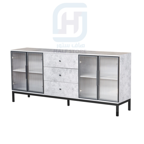 دولاب (ركن) بوفيه خشب رمادي 4ابواب 3ادراج رقم Y-00...