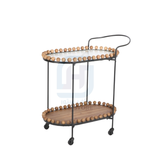 عربية تقديم بيضاوية بعجلات هيكل حديد 2دور رقم 24AB...