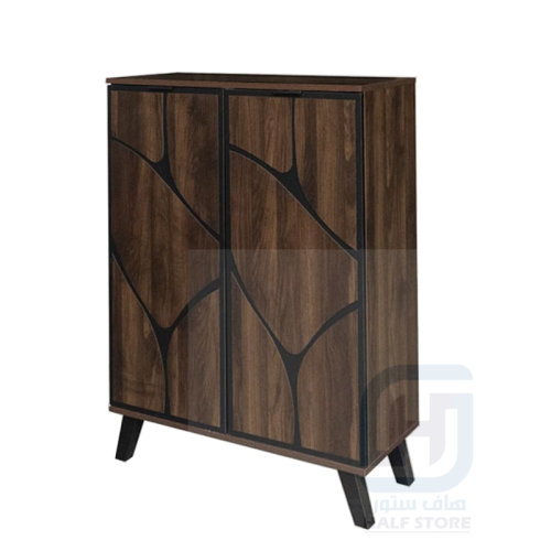 دولاب (جزامة) احذية خشب بني محروق 2باب رقم WHM995