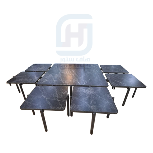 طقم طاولات أرضية خشب مربع 7قطع رقم CHW50026