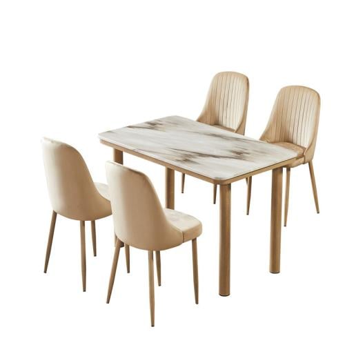 طاولة طعام مستطيلة رخام 4كراسي رقم M -018