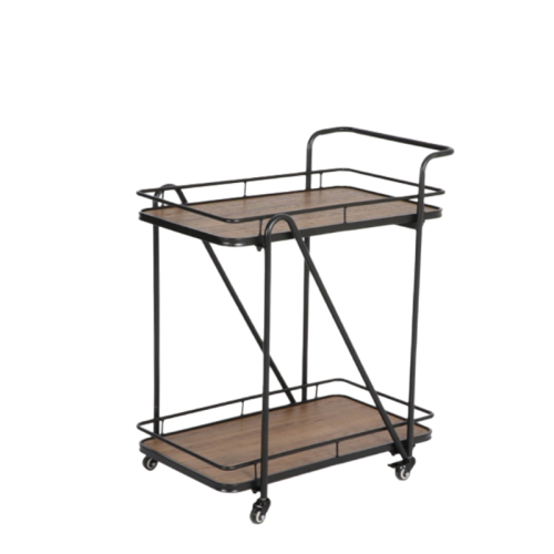 عربية تقديم خشب بعجلات هيكل حديد 2دور رقم ZT-N