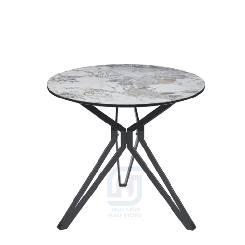 طاولة ضيافة دائرية سيراميك بهيكل حديد اسود رقم DT-...