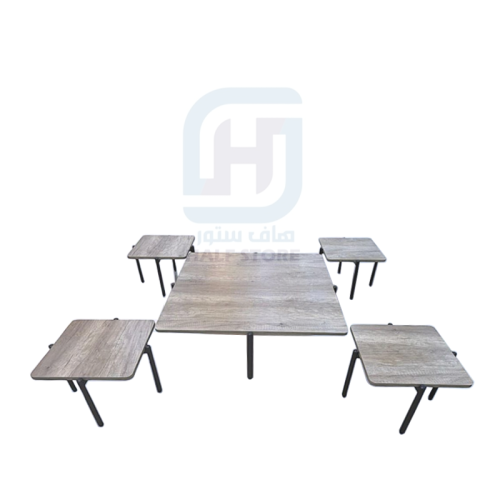 طقم طاولات أرضية خشب مربع 5قطع رقم CHW50014