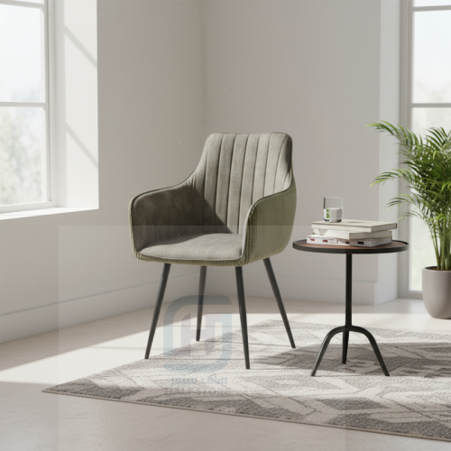 كرسي مفرد قماش مخمل اخضر رقم CH-84