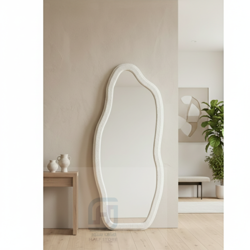 مرآة (مراية) مستطيلة بوكليه ابيض رقم 10616