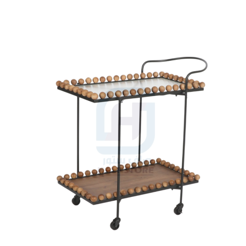 عربية تقديم مربعة بعجلات هيكل حديد 2دور رقم 24AB00...