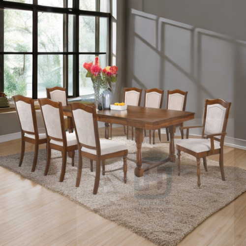 طاولة طعام 8كراسي قوائم وهيكل خشب رقم 00091