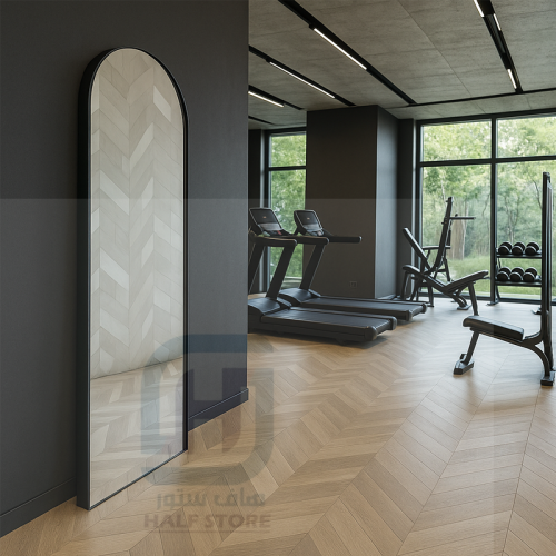 مرآة (مراية) مستطيلة استاند إطار خشب رقم 00075