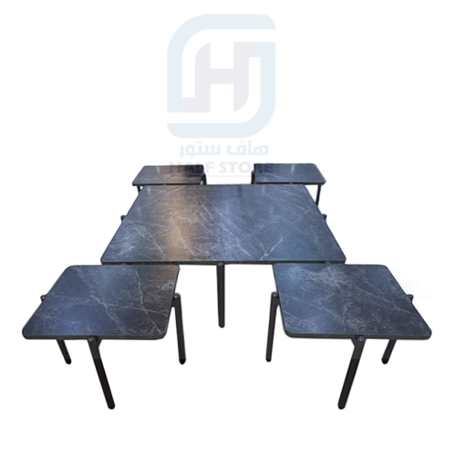 طقم طاولات أرضية خشب مربع 5قطع رقم CHW50020