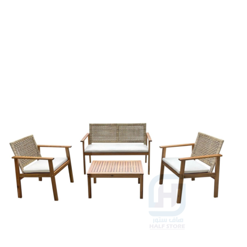 طقم جلسة خارجية خشب 4اشخاص رقم HBT-000117
