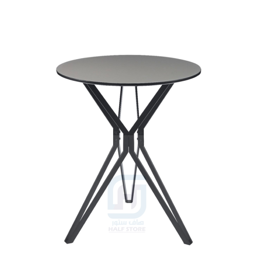 طاولة ضيافة دائرية سيراميك بهيكل حديد اسود رقم DT-...