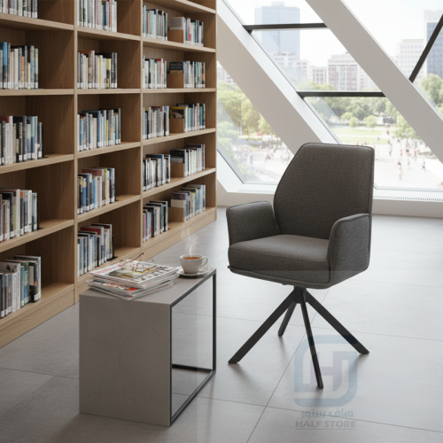 كرسي مفرد قماش رمادي داكن دوار رقم C2