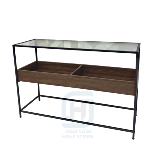 كونسول (مدخل) بسطح زجاج هيكل حديد رقم 00063