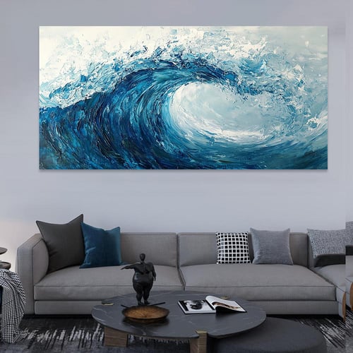 لوحة عرضية فن تجريدي تصميم عصري