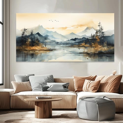 لوحة عرضية فن تجريدي تصميم عصري