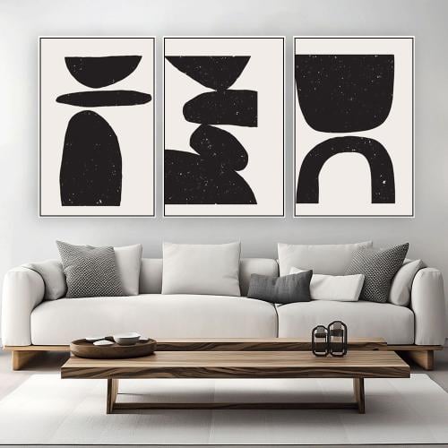 لوحة ثلاثية فن تجريدي تصميم عصري