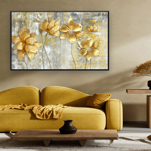 لوحة عرضية ورد تصميم عصري