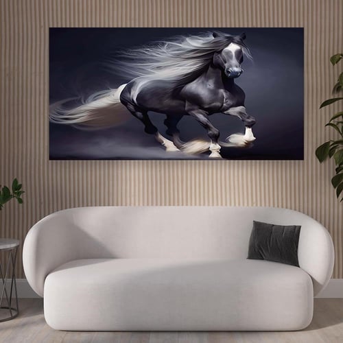 لوحة عرضية خيل تصميم عصري