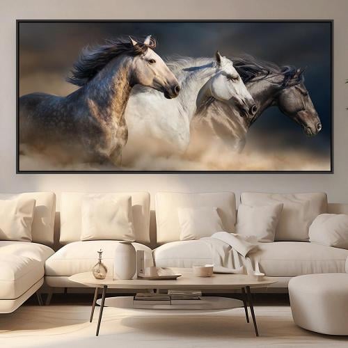 لوحة عرضية خيل تصميم عصري