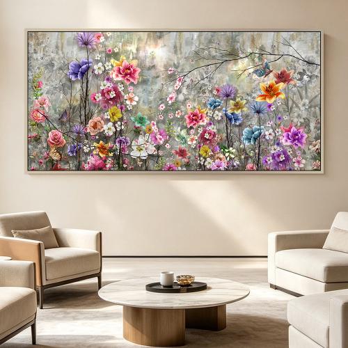 لوحة عرضية ورد بتصميم عصري
