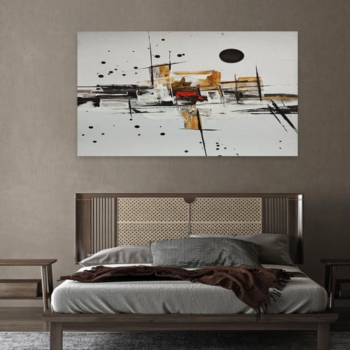 لوحة عرضية فن تجريدي تصميم عصري